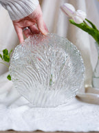 Czechoslovakian Glass Footed Bowl & Plate