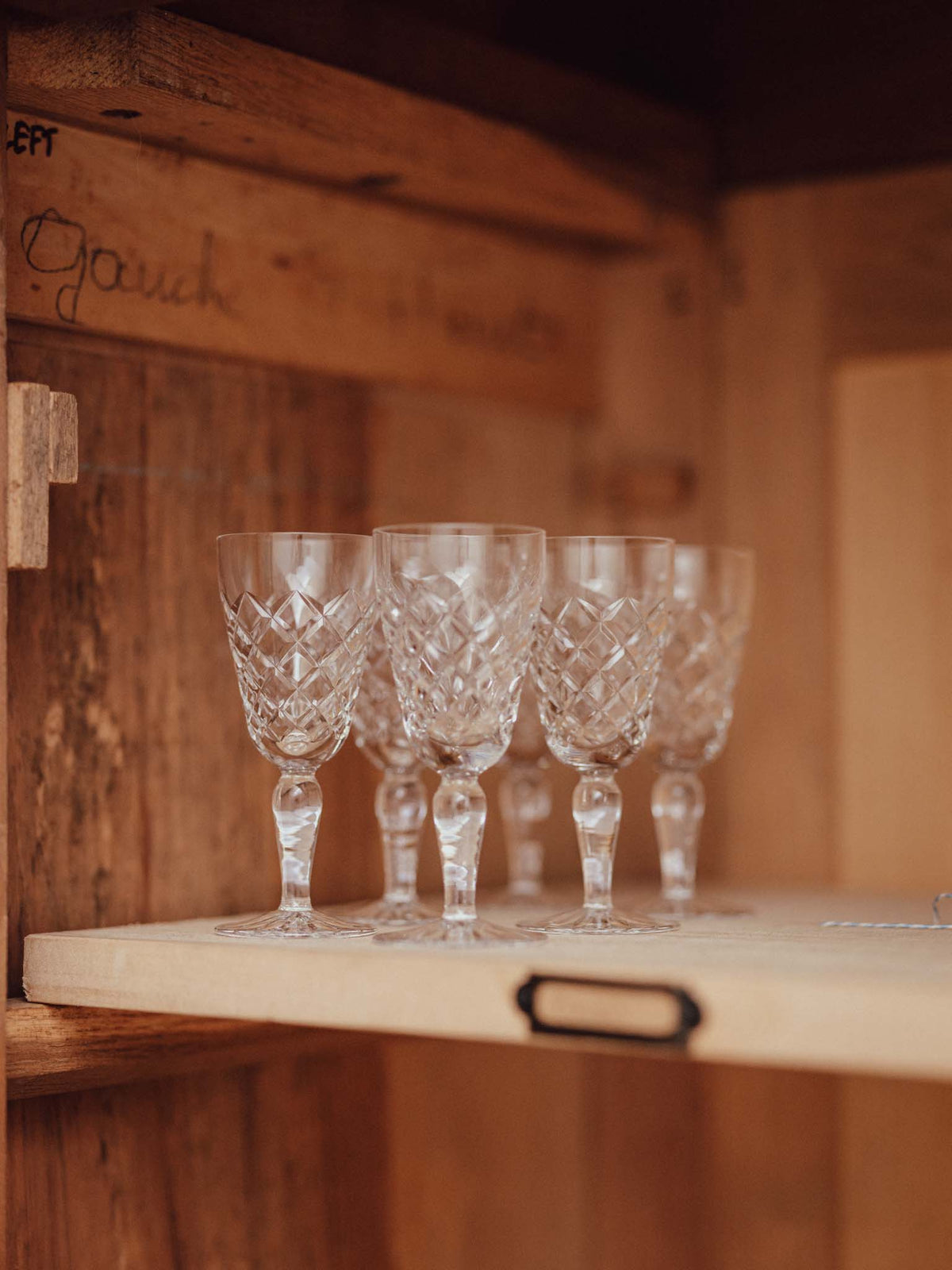 Set of Six Stemmed Glasses
