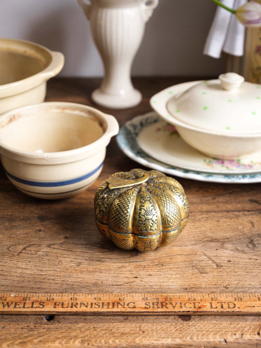 Vintage Burmese Hand-Crafted Gourd Pumpkin Box
