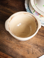 Vintage Blue Stripe Stoneware Bowls - Small and Large