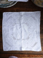 Pair of Beautiful Vintage Linen Damask Napkins