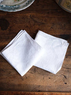 Pair of Beautiful Vintage Linen Damask Napkins
