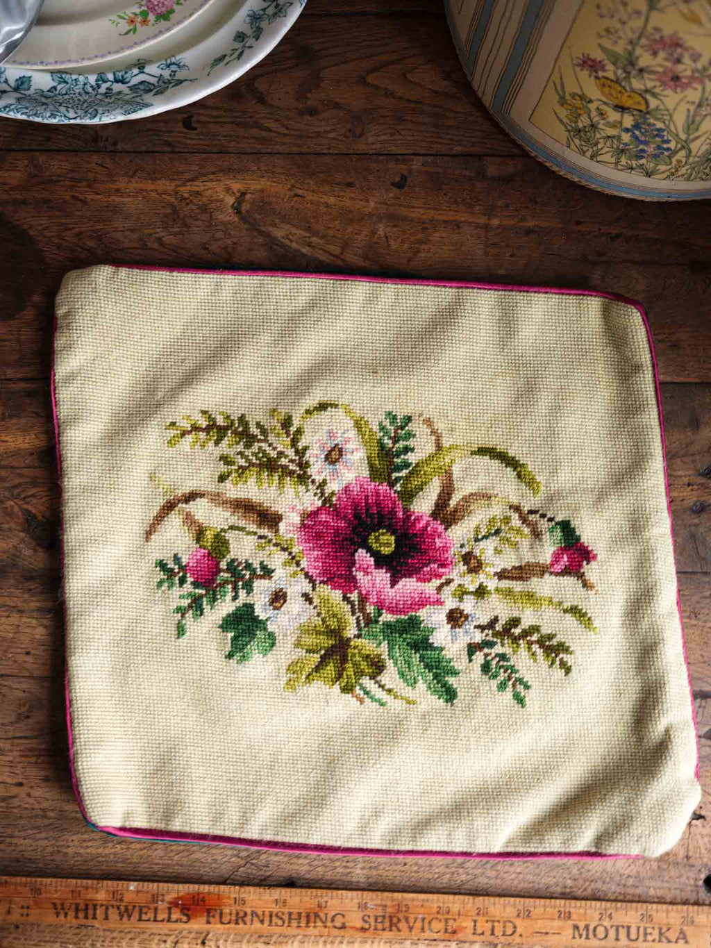 Floral Tapestry Cross Stitch Cushion Cover