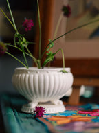 Vintage White Ceramic Footed Vase by Relpo (Japan)