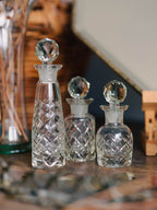 Trio of Vintage Cut Glass Perfume Bottles