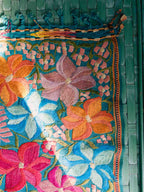 Vintage Mexican Embroidered Floral Textile - Wall Hanging or Table Mat