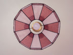 Large Vintage Pink Leadlight Glass Pendant Lightshade