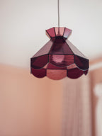 Vintage Pink Leadlight Glass Pendant Lightshade