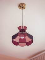 Vintage Pink Leadlight Glass Pendant Lightshade