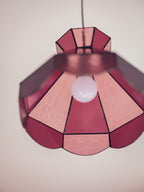 Vintage Pink Leadlight Glass Pendant Lightshade