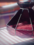 Vintage Pink Leadlight Glass Pendant Lightshade