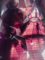 Vintage Pink Leadlight Glass Pendant Lightshade