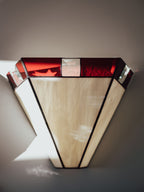 Art Deco - Three Leadlight Glass Pendant Lightshades with Matching Wall Sconce