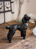 1950s Black Ceramic Poodle – Mid-Century Dog Figurine NZ