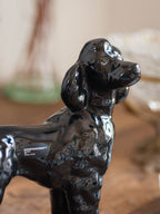 1950s Black Ceramic Poodle – Mid-Century Dog Figurine NZ