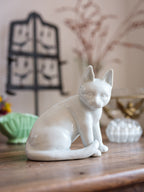 Large Crazed Ceramic Cat Figurine