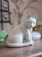 Large Crazed Ceramic Cat Figurine