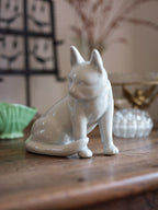 Large Crazed Ceramic Cat Figurine