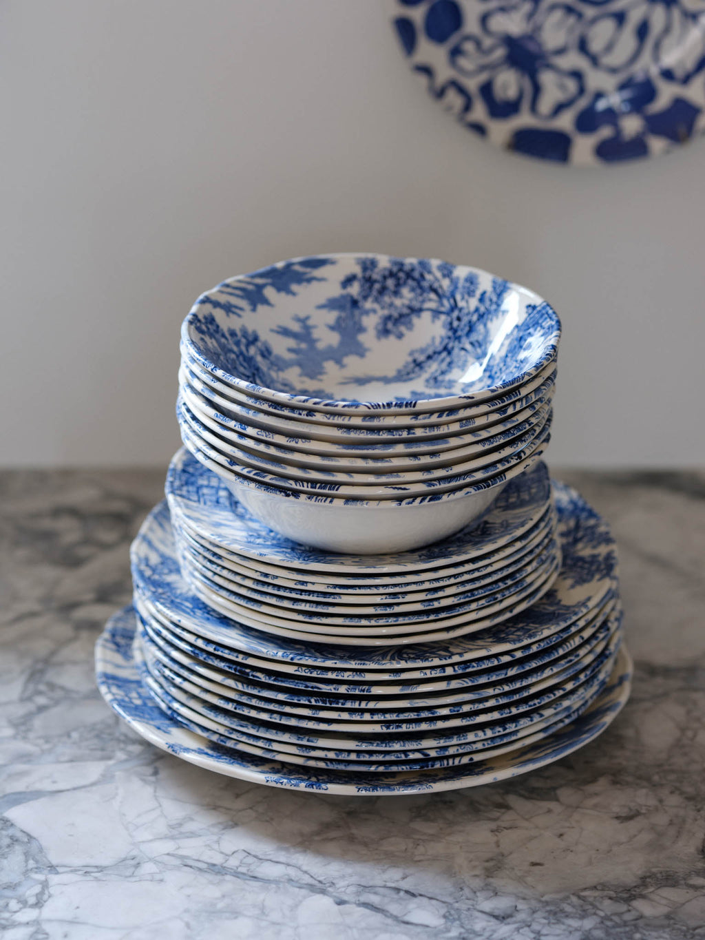 Alfred Meakin Coaching Days Blue & White Transferware – Vintage English Tableware Set