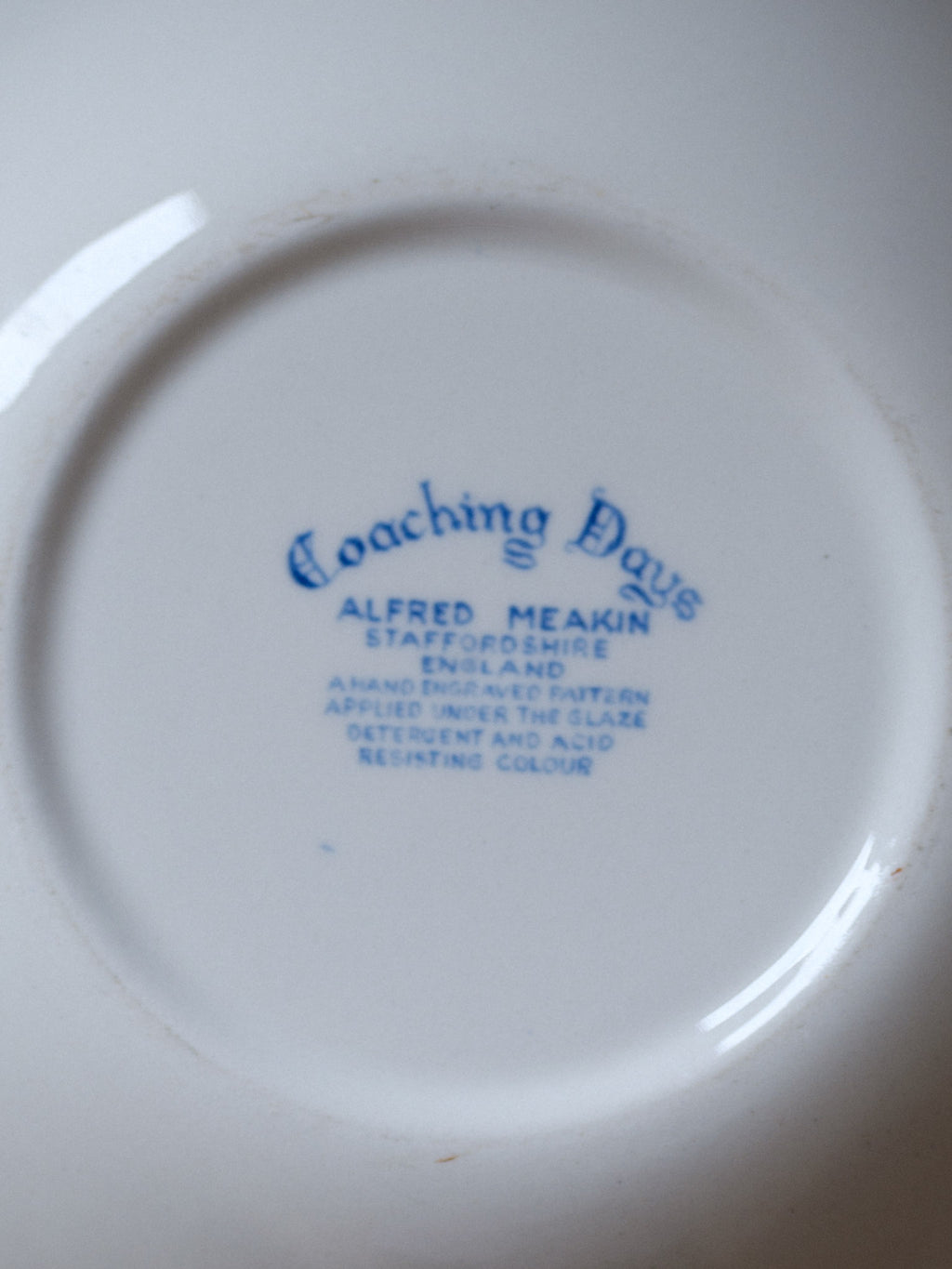 Alfred Meakin Coaching Days Blue & White Transferware – Vintage English Tableware Set