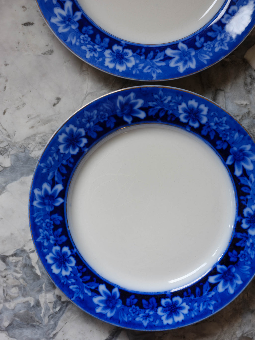 Johnson Brothers Turin Flow Blue Dinner Plates – Vintage English Porcelain Set of 2