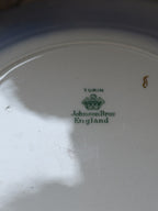 Johnson Brothers Turin Flow Blue Dinner Plates – Vintage English Porcelain Set of 2