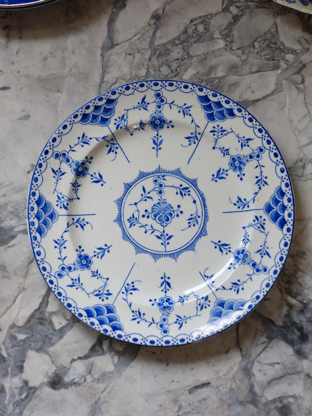 Wood & Sons Saxon Blue & White Plates - Rare Vintage Tableware Set of 5