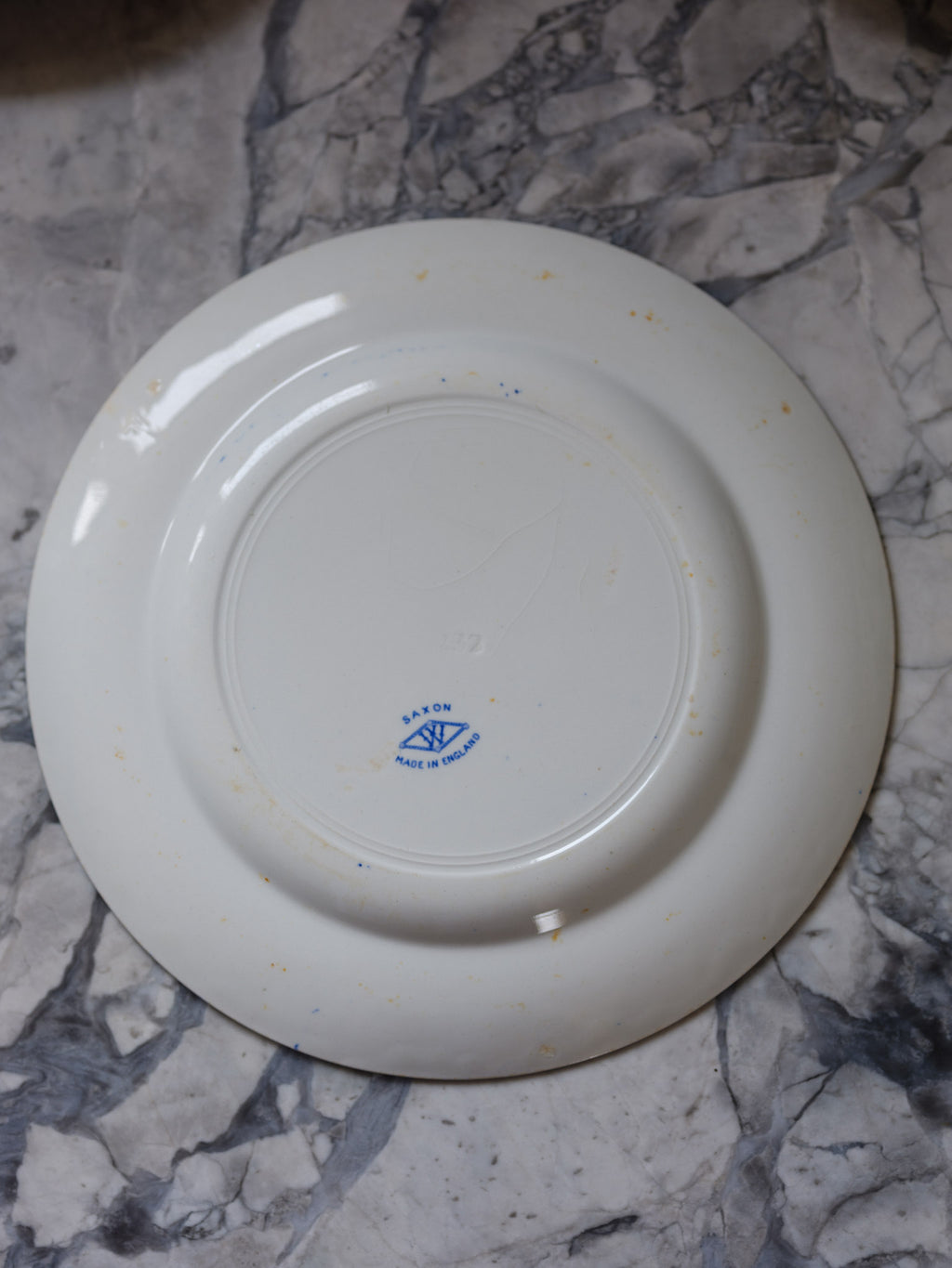 Wood & Sons Saxon Blue & White Plates - Rare Vintage Tableware Set of 5