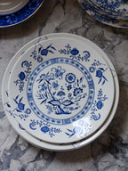 J & G Meakin Blue Nordic Plates – Vintage English Dinnerware Set of 5