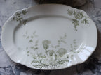 John Edwards Thistle Green Gray Platter & Gravy Boat – Vintage English Tableware