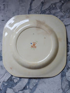 Wood & Sons Ontario Plate – Vintage English China with Cobalt Panels & Orange Floral 2