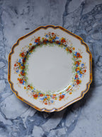 John Maddock Minerva Ivory Plate – Vintage English Meadow Floral