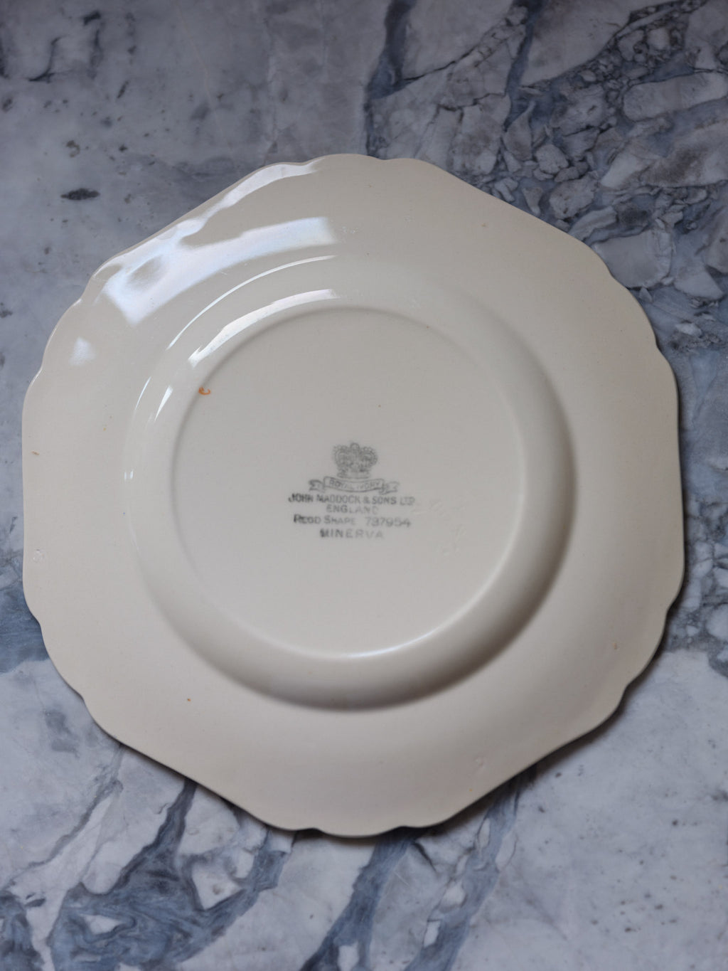 Vintage John Maddock Minerva Plate – Blue Band with Floral Design