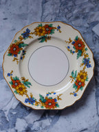 John Maddock Minerva Plate – Floral Sprays with Gilt Rim