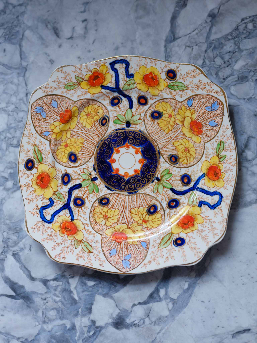 Royal Staffordshire “Cairo 8920” Plate – Vintage Hand-Painted Square Porcelain