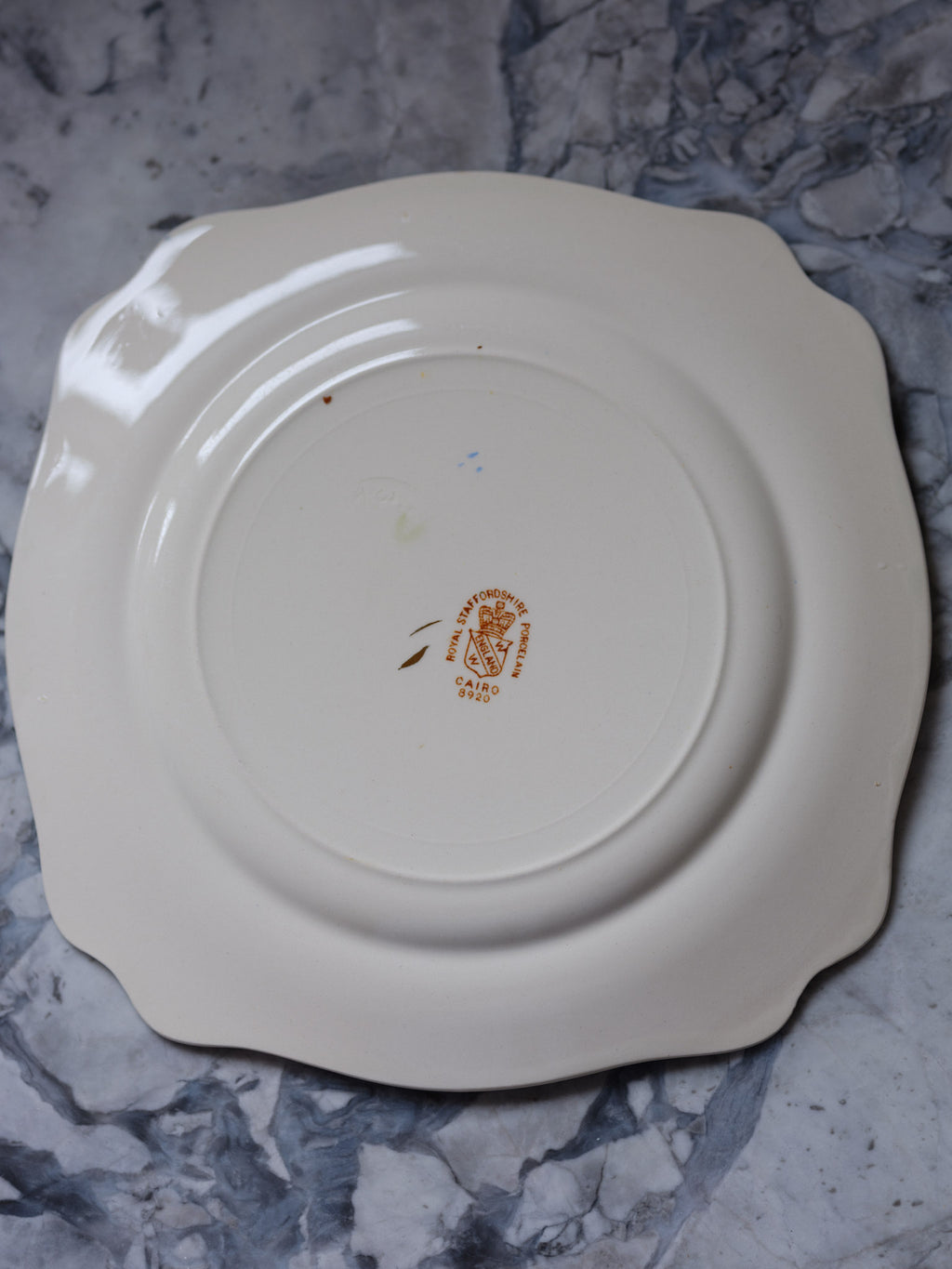 Royal Staffordshire “Cairo 8920” Plate – Vintage Hand-Painted Square Porcelain