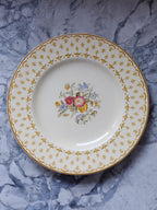 Wood & Sons The Marion Plates – Vintage English China with Floral Centre & Fleur de Lis (Set of 2)
