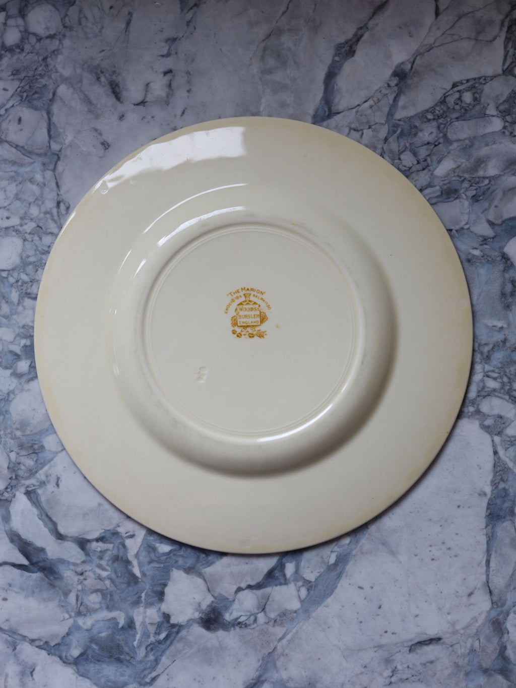Wood & Sons The Marion Plates – Vintage English China with Floral Centre & Fleur de Lis (Set of 2)