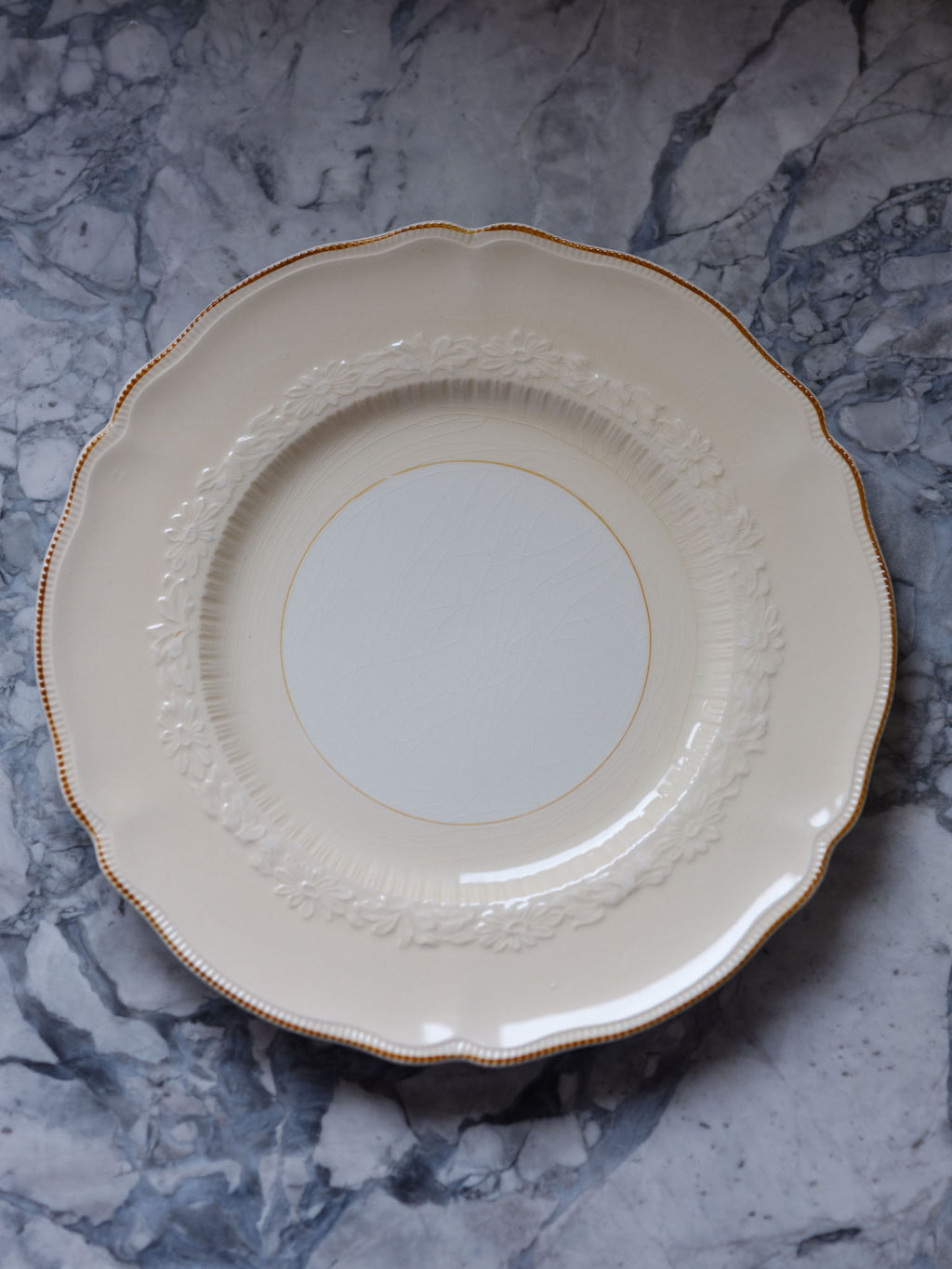 Johnson Brothers Old Staffordshire Plates - Vintage Cream & White China Set of 5