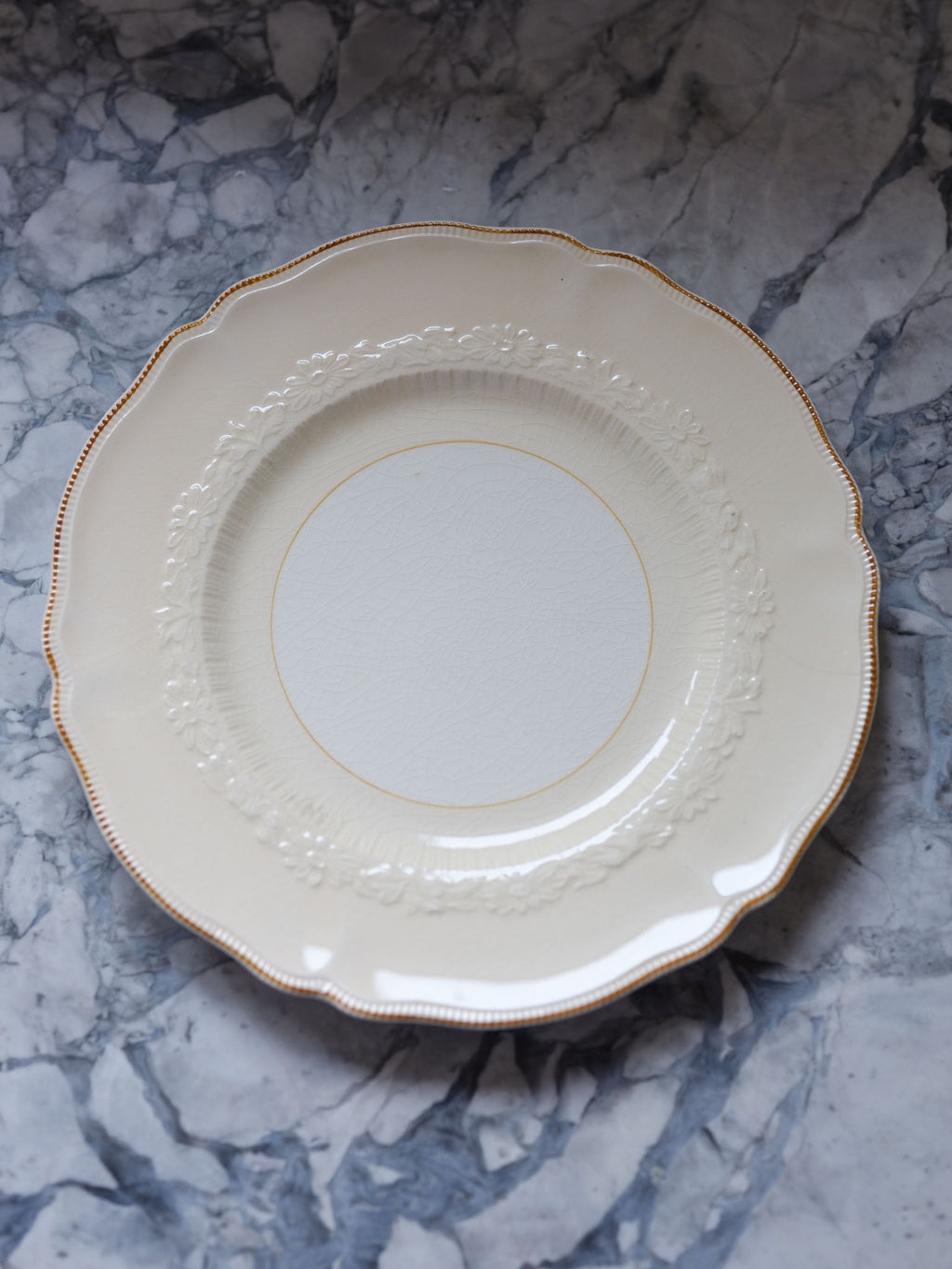 Johnson Brothers Old Staffordshire Plates - Vintage Cream & White China Set of 5