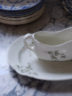 John Edwards Thistle Green Gray Platter & Gravy Boat – Vintage English Tableware