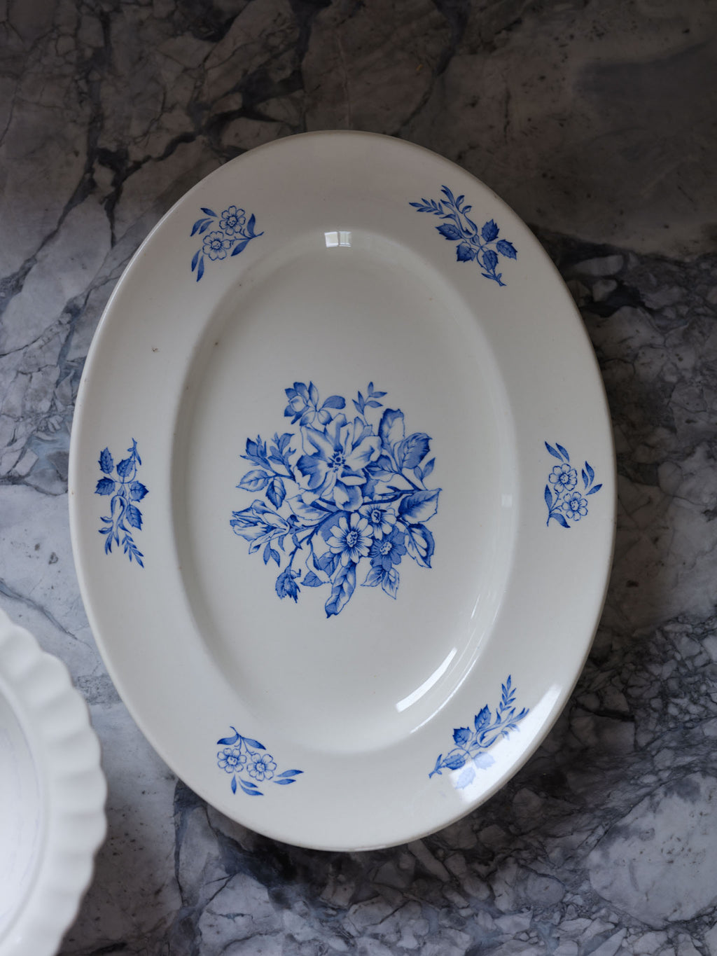 Wade Hedgerow Blue & White Platter and Serving Bowl – Vintage English Tableware