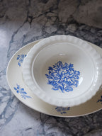 Wade Hedgerow Blue & White Platter and Serving Bowl – Vintage English Tableware