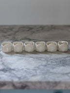 Vintage Ceramic Scallop Napkin Rings – Set of 6