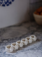 Vintage Ceramic Scallop Napkin Rings – Set of 6