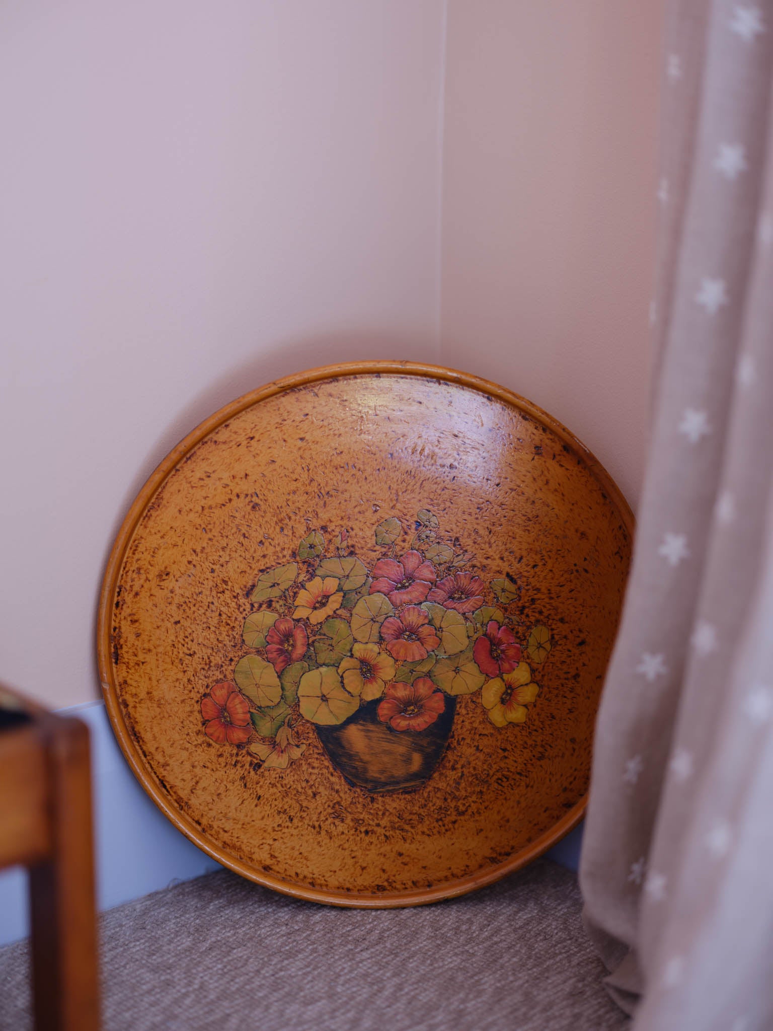 Nasturtiums - Handmade Folk Art Tray / Wall Hanging