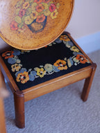 Nasturtium & Pansies - Needlepoint Footstool