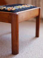 Nasturtium & Pansies - Needlepoint Footstool