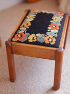 Nasturtium & Pansies - Needlepoint Footstool