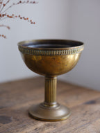 Vintage Brass Pedestal Flower Bowl